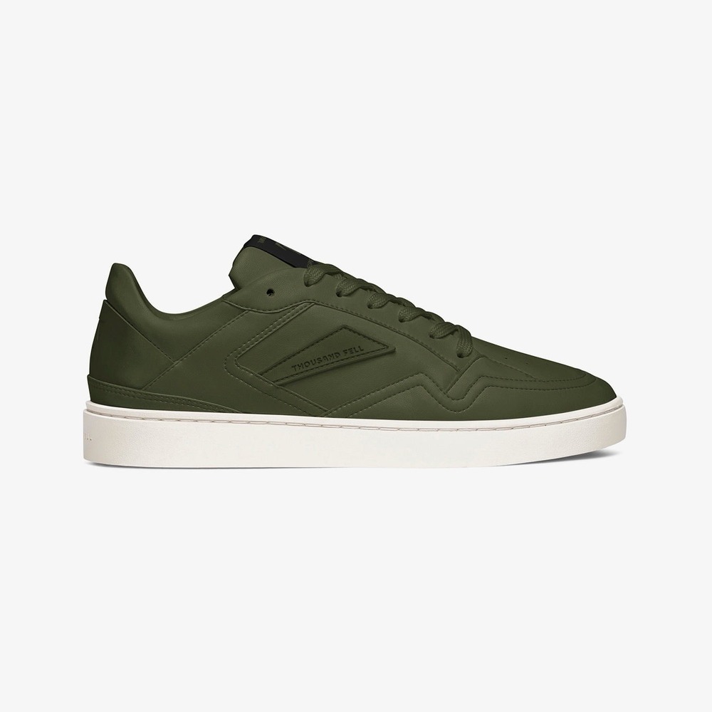 Thousand Fell Men's Size 11 Low Top Lace Up Sneakers Green Olive I White NEW